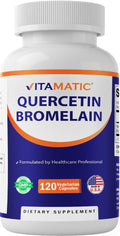 Vitamatic Quercetin with Bromelain – 120 Vegetarian Capsules | Non-GMO & Gluten Free