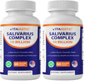 Vitamatic Salivarius Complex - 10 Billion Chewable Mint Probiotics + Prebiotics, 60 Count (Pack of 2)