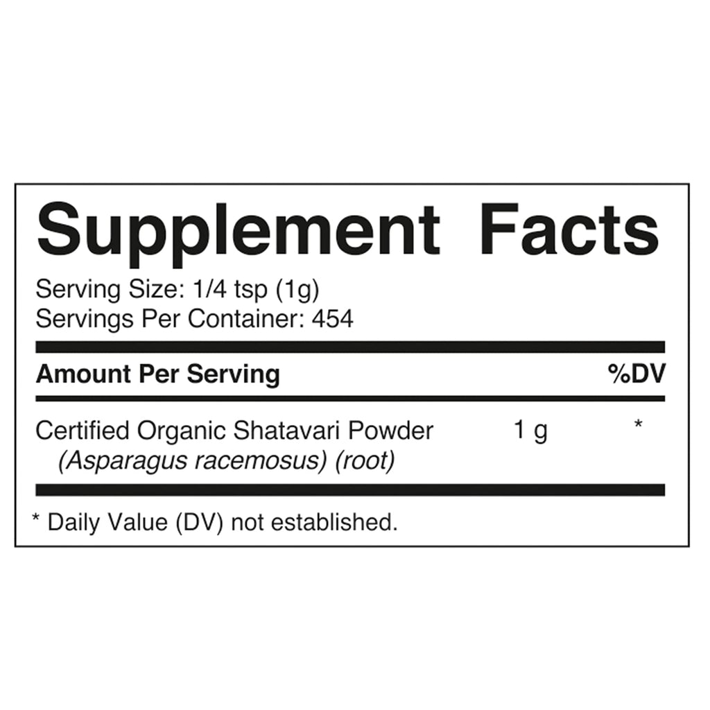 Vitamatic USDA Organic Shatavari Powder – 1 lb for Women's Health & Hormonal Balance