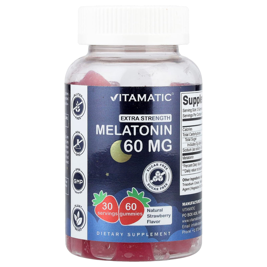 Vitamatic Sugar Free Melatonin Gummies - 60 mg, 60 Vegan Gummies