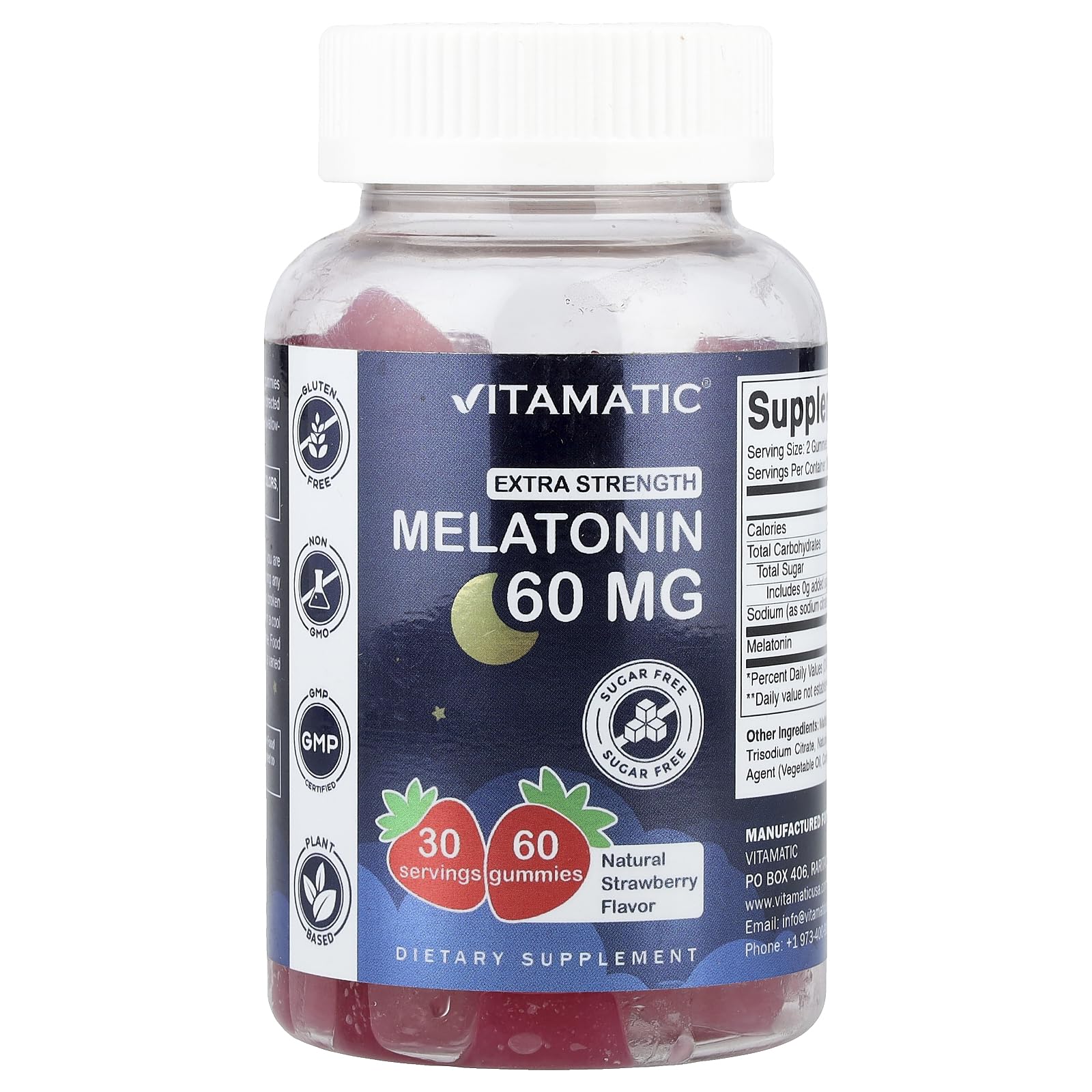 Vitamatic Sugar Free Melatonin Gummies - 60 mg, 60 Vegan Gummies