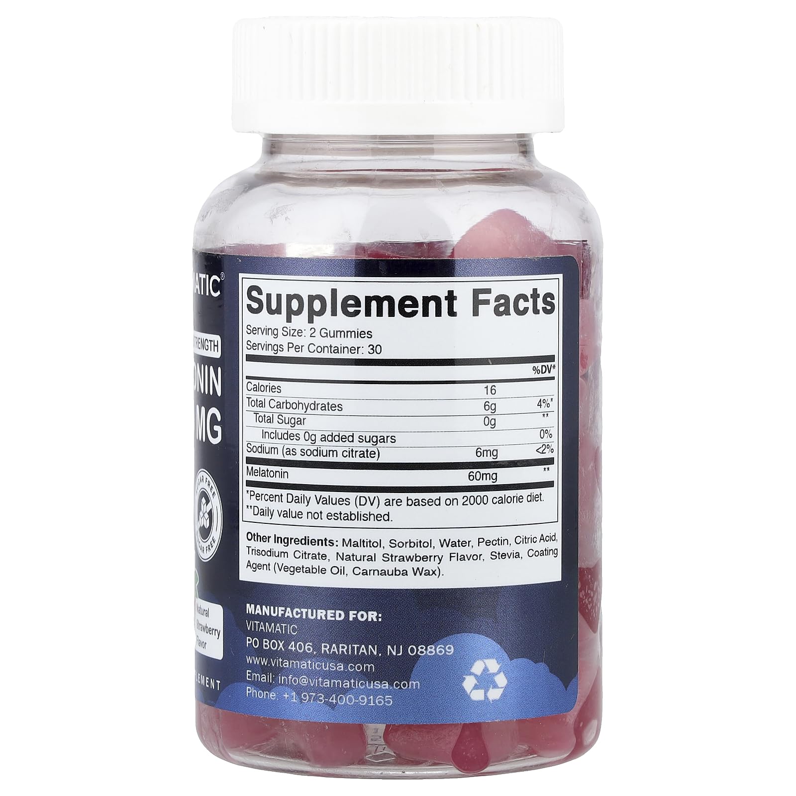 Vitamatic Sugar Free Melatonin Gummies - 60 mg, 60 Vegan Gummies