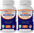 Vitamatic Yeast Free Selenium 200mcg – Selenomethionine Supplement, 240 Tablets (Pack of 2)