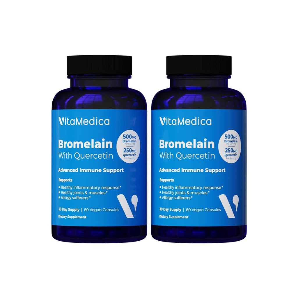 VitaMedica Bromelain & Quercetin — 500mg Bromelain / 250mg Quercetin, 2400 GDU, 60 Vegan Capsules