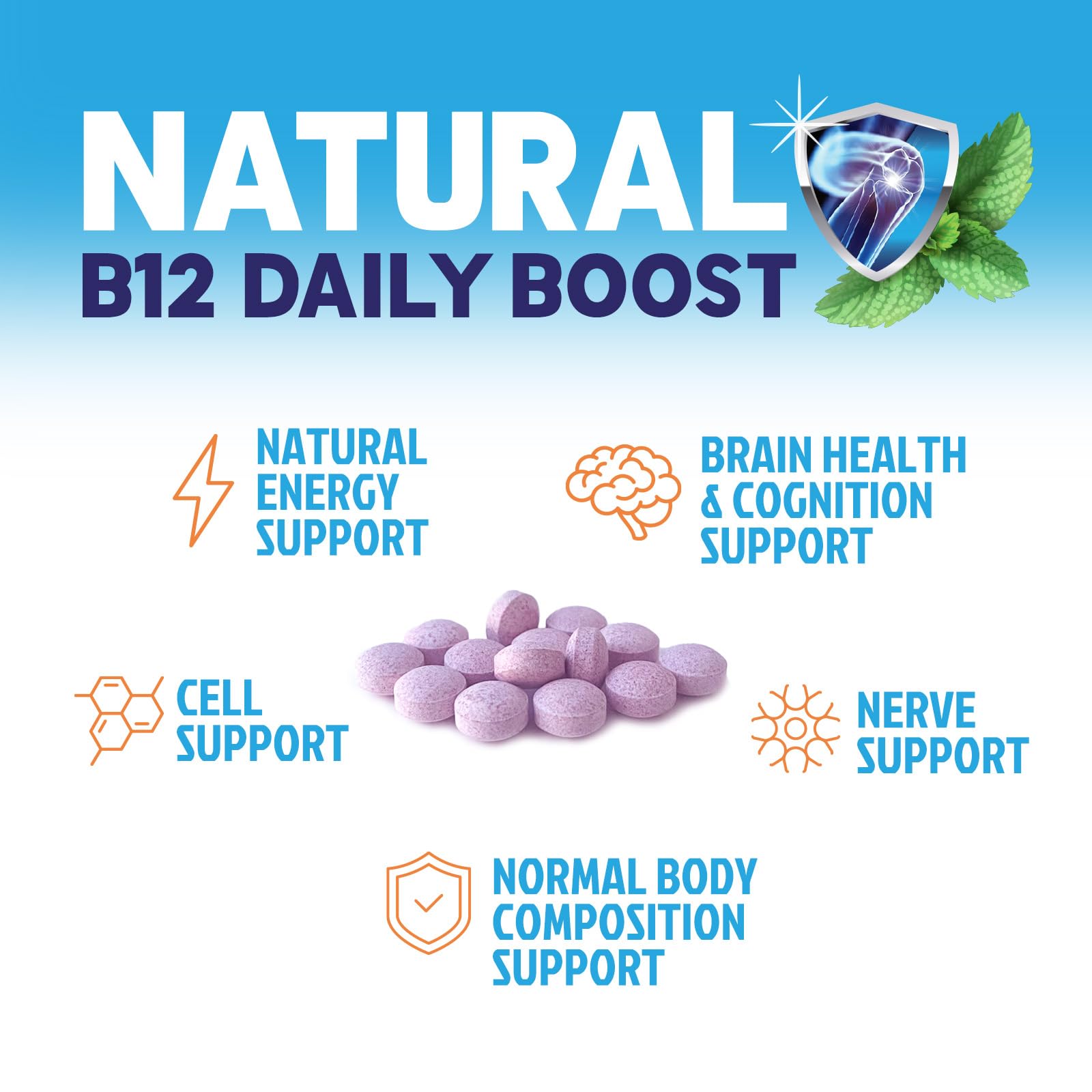 Vitamin B12 1000 mcg Methylcobalamin - Vegan, Sugar-Free Raspberry | 60 Chewable Tablets | 60 Day Supply