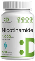 Vitamin B3 Nicotinamide 1,000mg Per Serving – 500 Capsules, Flush Free Niacin, Essential B3 – Supports Healthy Skin & Energy Production – Non-GMO