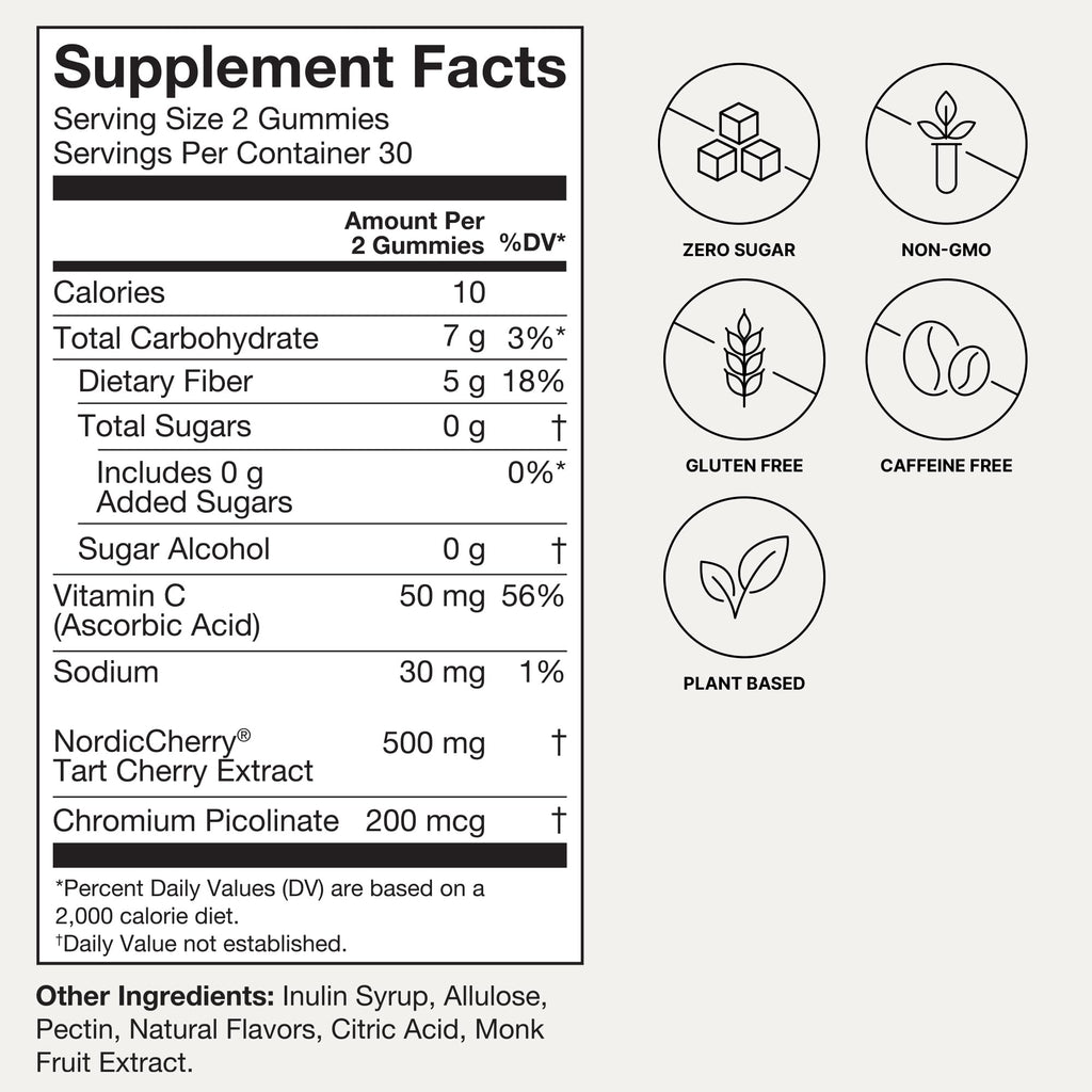 Humann Tart Cherry Gummies – NSF Certified Sport, Sugar-Free & Vegan