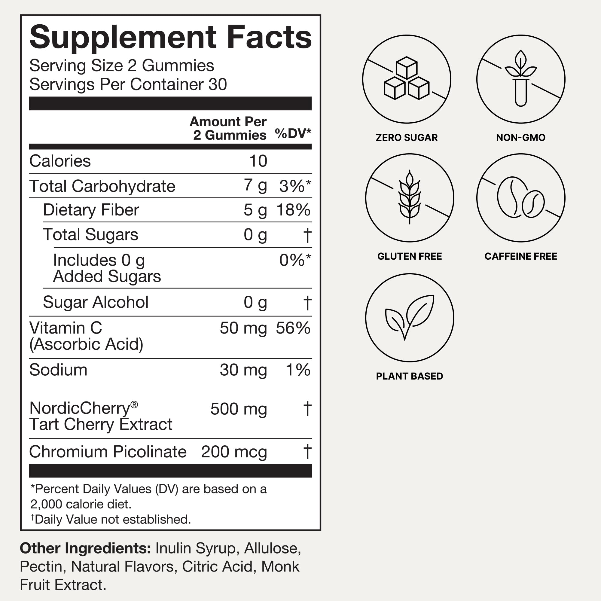 Humann Tart Cherry Gummies – NSF Certified Sport, Sugar-Free & Vegan