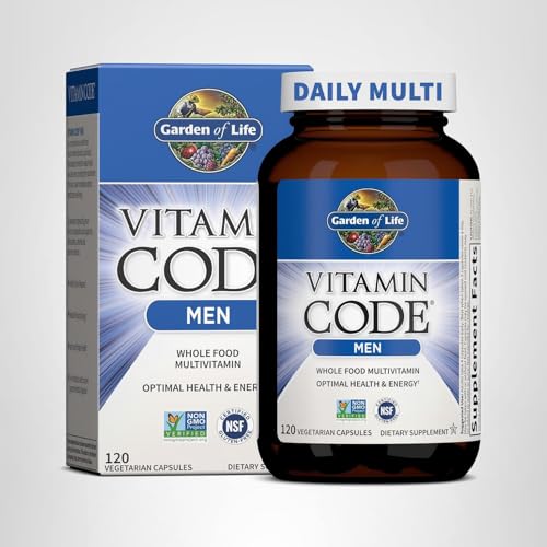 Garden of Life Vitamin Code Men's Whole-Food Multivitamin - 120 Caps | Probiotics, Prostate & Heart Health