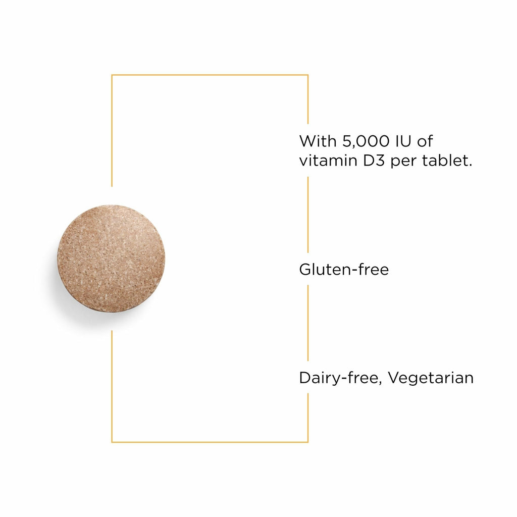 Integrative Therapeutics Vitamin D3 125 mcg - Vitamin D Supplement for Bone Health & Immune Support* - Gluten-Free & Dairy-Free - Chocolate Flavored, 90 Chewable Tablets (90 Servings)