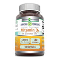 Vitamin D3 with Coconut Oil - 5000 IU, 180 Softgels | Amazing Formulas