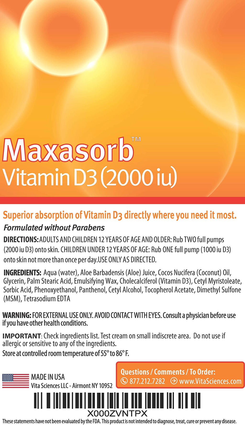 Vitamin D3 Cream for Psoriasis – Face & Body | 2000 IU | Paraben Free
