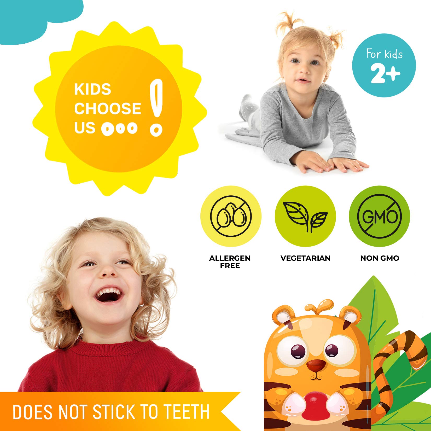 Vitamin D3 Gummies 2000 IU for Kids & Adults | High-Absorption Vegetarian D3 (60 Count)