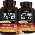 Vitamin D3 5000 IU + K2 MK-7 100 mcg - 2-in-1 Bone, Immune & Heart Support