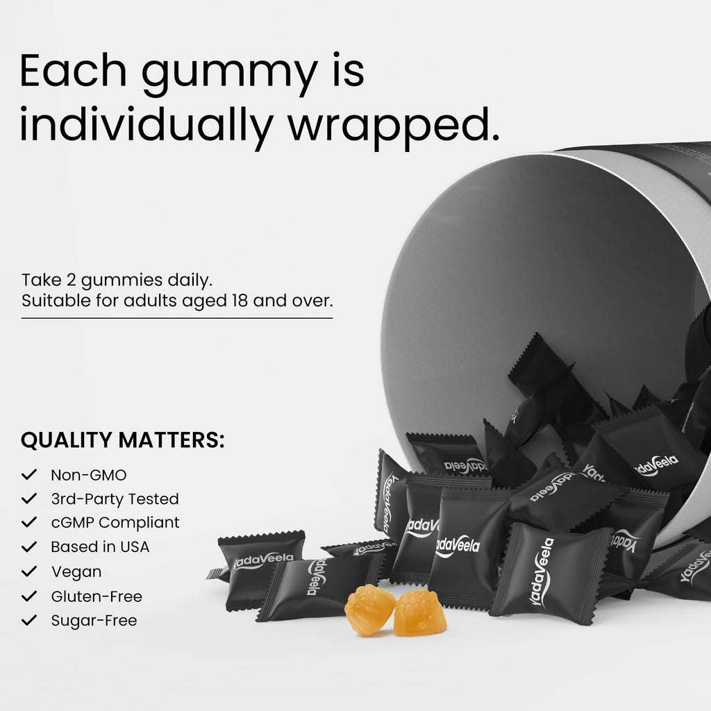 Calcium Magnesium Zinc Gummies for Adults | Calcium Citrate 1200 mg, Vitamin D3 & K2 | Vegan, Sugar-Free