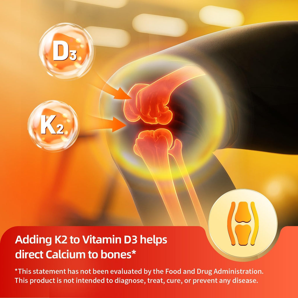 Vitamin D3 K2 Drops with MCT Oil 10000 IU – Immune & Bone Health (Strawberry, 4 oz) – Non-GMO