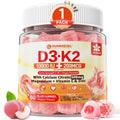 Vitamin D3 K2 Gummies 5000/10000 IU – Vegan, 60 Count | Calcium 500mg, MK-7 200mcg