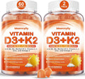 Vitamin D3 K2 Gummies for Adults – 5000IU D3 + 120mcg MK-7 K2 | Sugar-Free, Omega-3 & B Vitamins