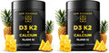 Vitamin D3 K2 Gummies 10000 IU with Calcium 100mg – Vegan, Gluten Free, Non-GMO (Pack of 2)