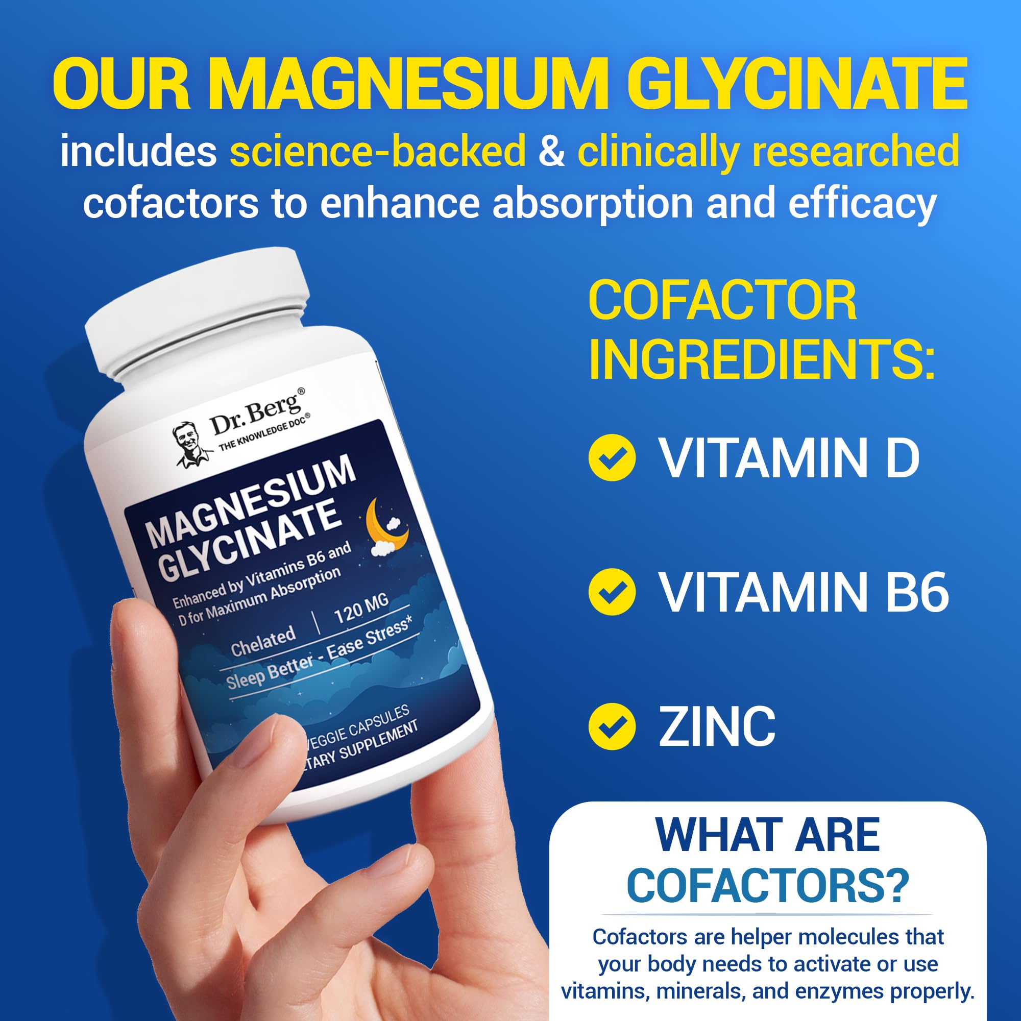 Dr. Berg Maximum Strength Magnesium Glycinate 90 Capsules | USA Formulated 4-in-1 Chelated Magnesium