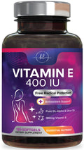 Vitamin E 400 IU Softgels – Hair & Skin Support, Immune Health, Non-GMO, Gluten Free (120 Softgels)