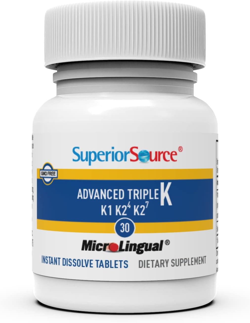 Superior Source Advanced Triple K – Bone Health & Immune Support, Vitamin K1 & K2 (MK-4 & MK-7) – 30 MicroLingual Tablets