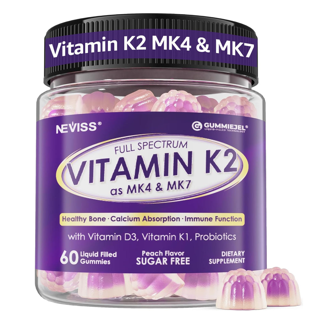 Vitamin K Complex Gummies with D3 (K2 MK7/MK4, K1) – 60 Gummies | Bone Support