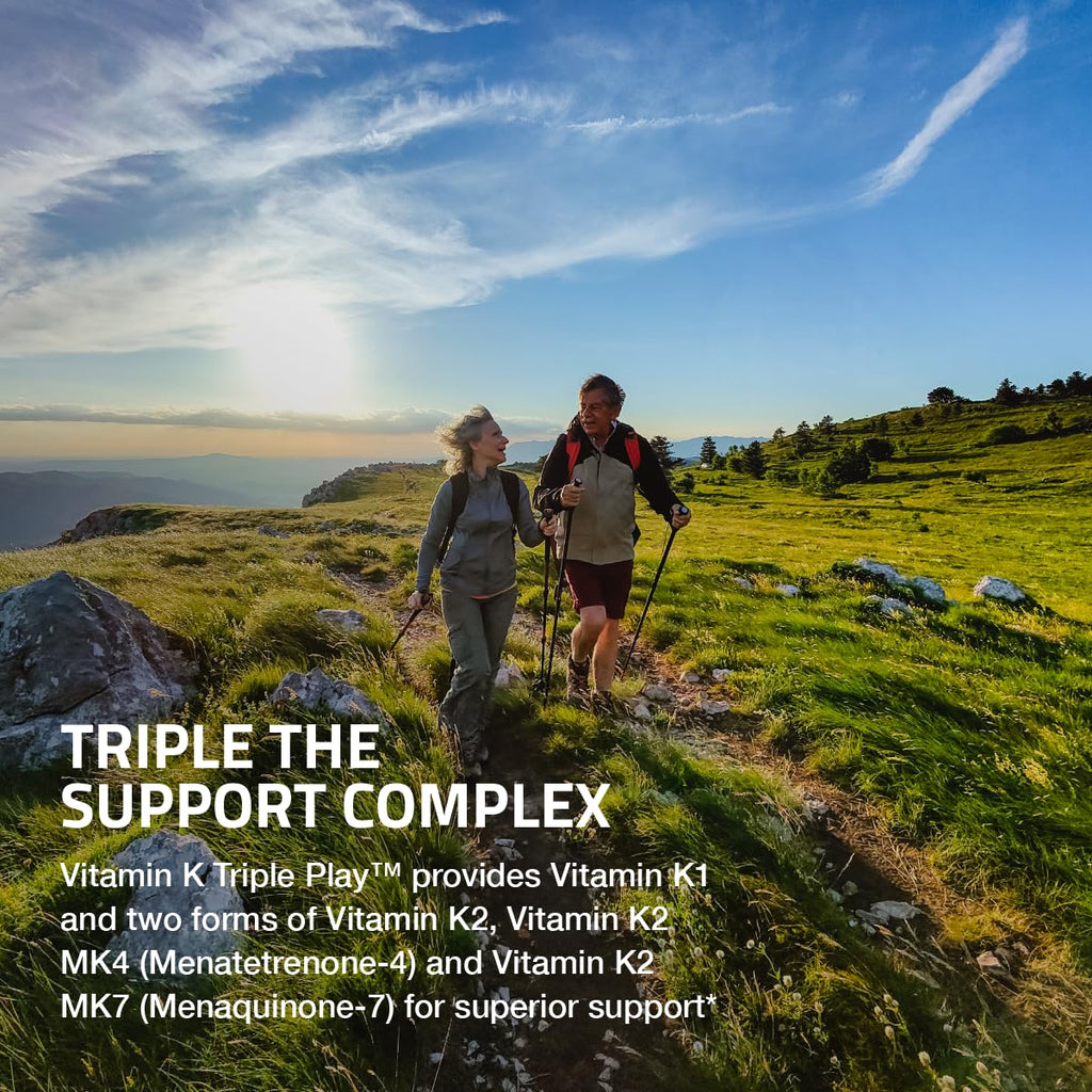 Vitamin K Triple Play: K1, K2 MK4 & MK7 – 180 Capsules