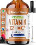 Vitamin K2 MK7 Liquid – 100 mcg, Vegan & Non-GMO, 60ml Berry Flavor | Bone & Cardiovascular Support