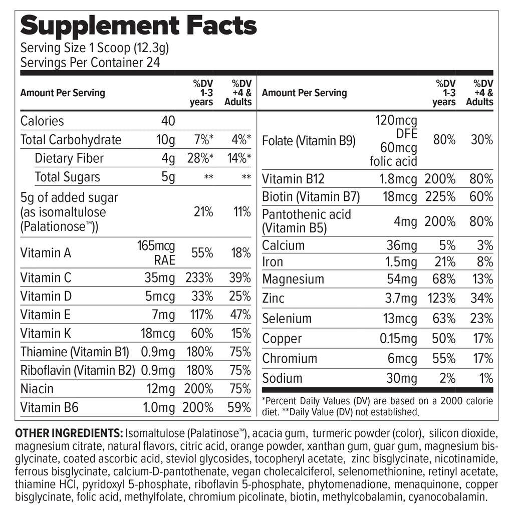 Essential Nutrition Vitamini Splash - Kids Multivitamin Powder (10.4 oz) - 13 Active Vitamins & 6 Chelated Minerals - Vegan