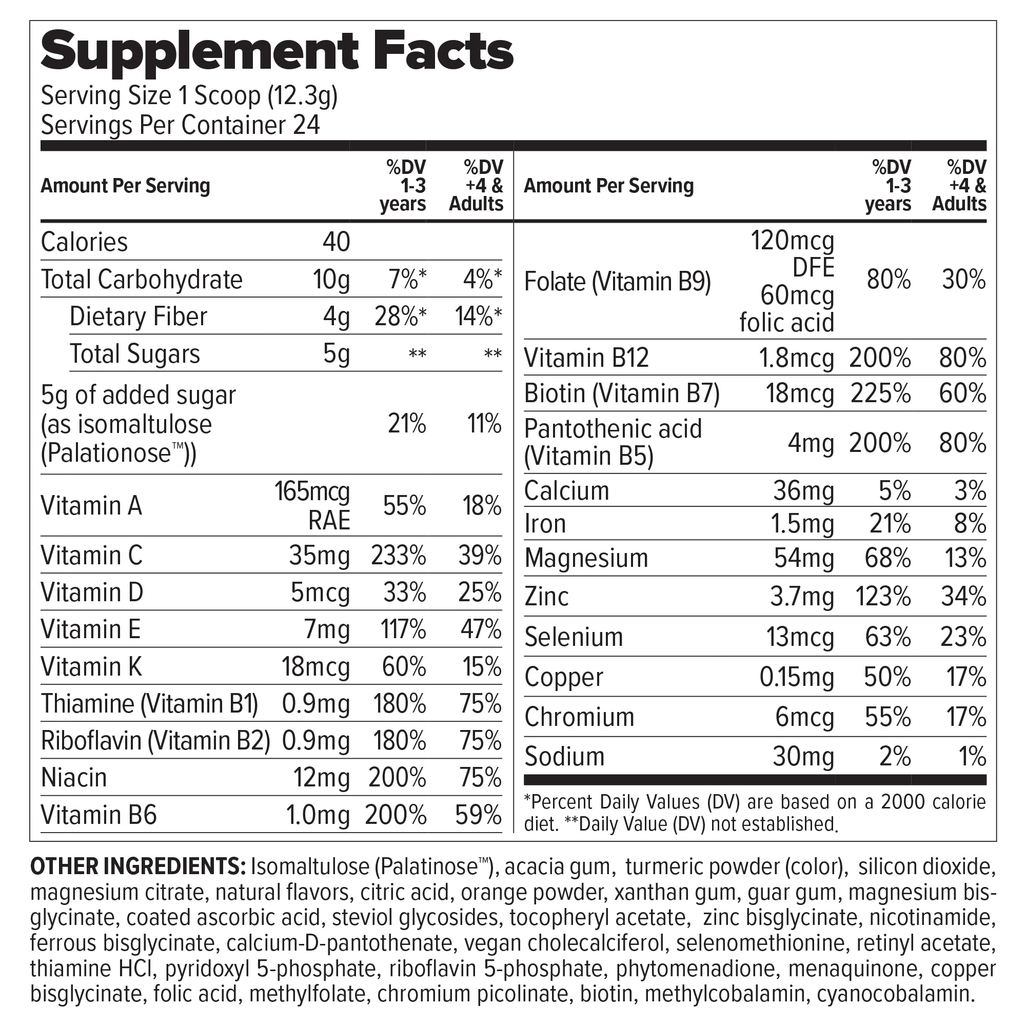 Essential Nutrition Vitamini Splash - Kids Multivitamin Powder (10.4 oz) - 13 Active Vitamins & 6 Chelated Minerals - Vegan