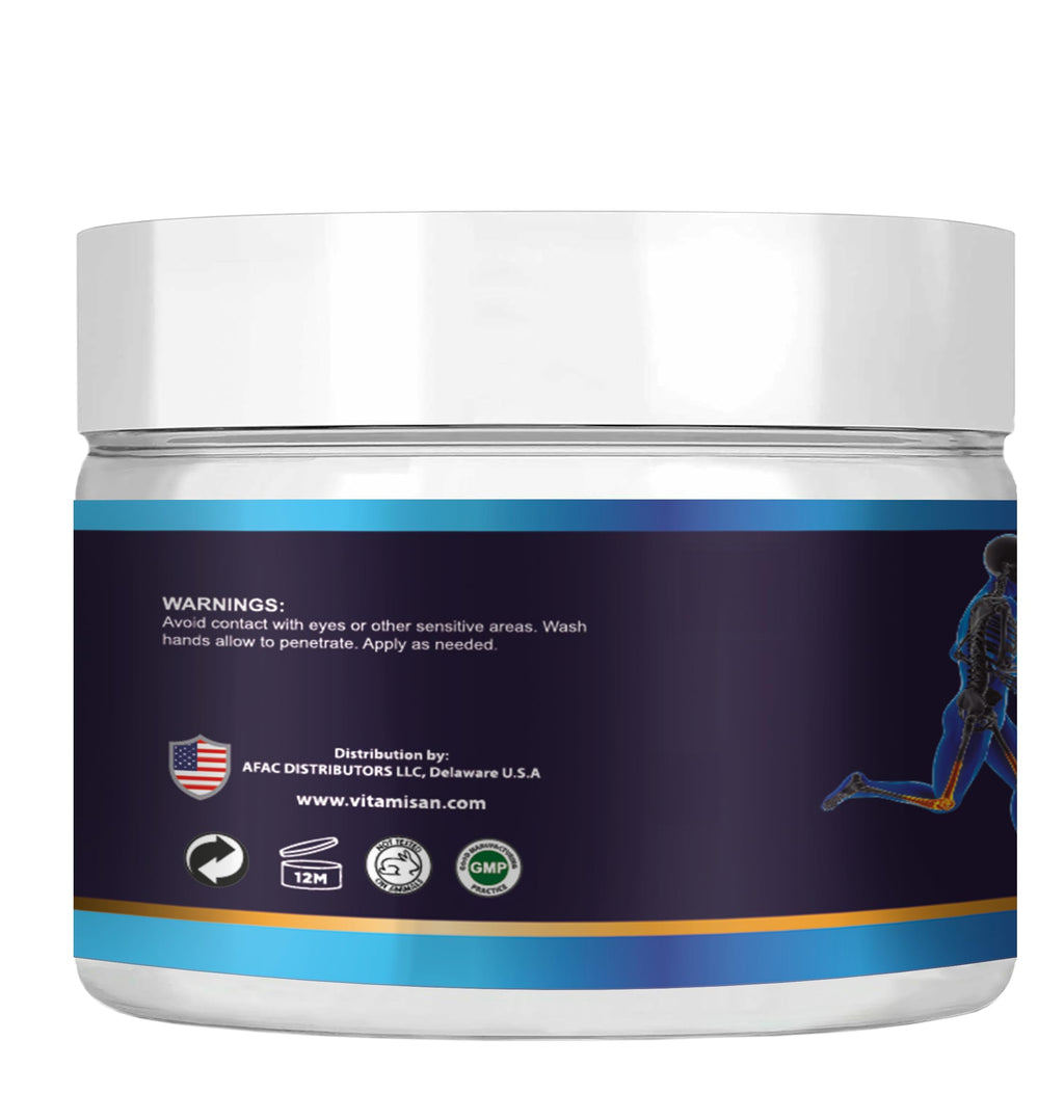 VITAMISAN Glucosamine Chondroitin MSM Collagen Arnica Cream 4oz – 2 Pack – Made in USA