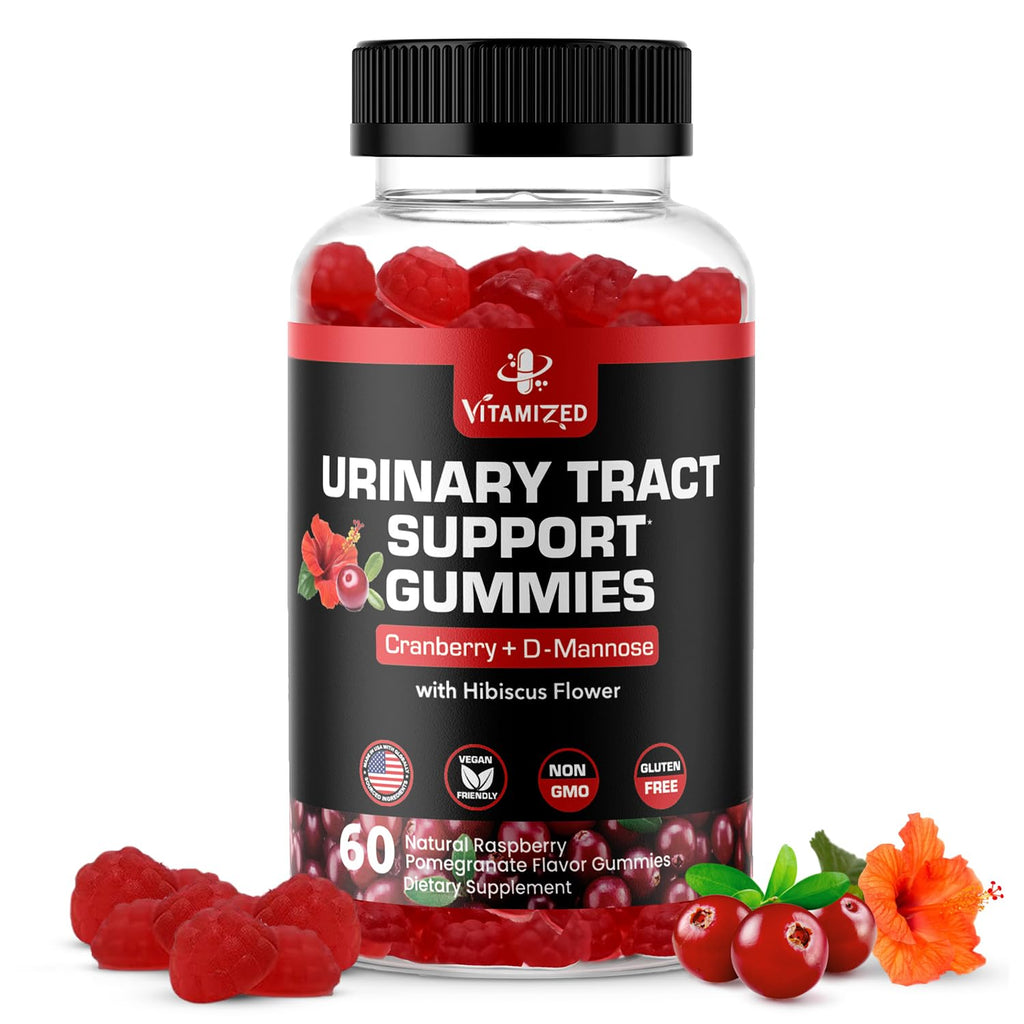 VITAMIZED Cranberry Gummies 1500mg + D-Mannose – Urinary Tract Health (60 Count)