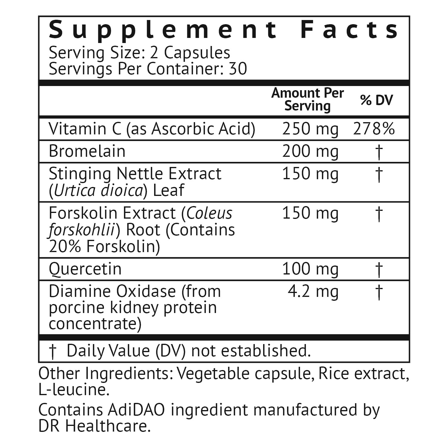 VitaMonk HistaResist DAO Enzyme Supplement – Histamine Support | 60 Caps