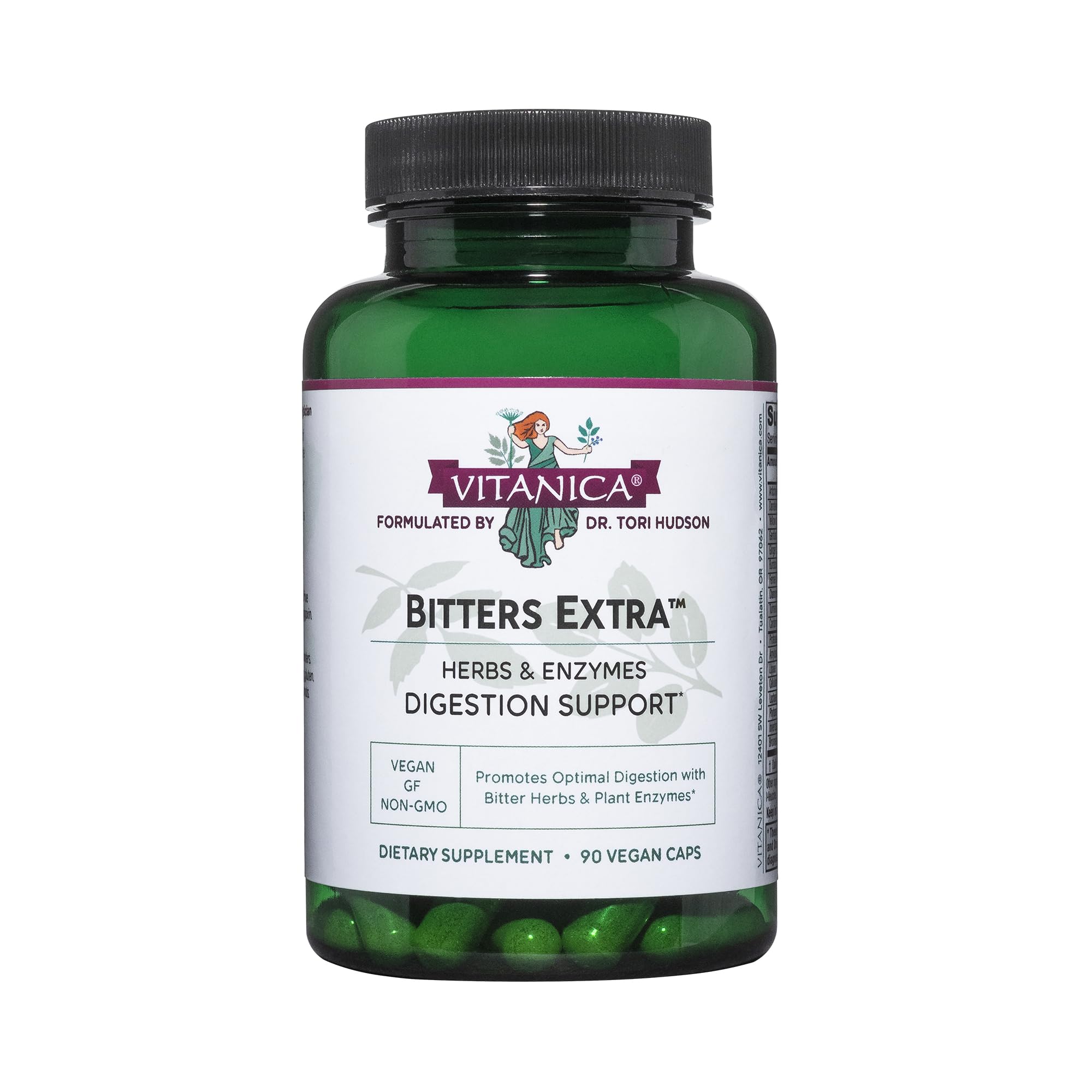 Vitanica Bitters Extra - Digestion Support, Vegan, 90 Capsules
