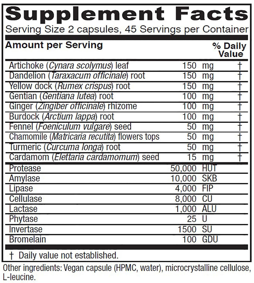 Vitanica Bitters Extra - Digestion Support, Vegan, 90 Capsules