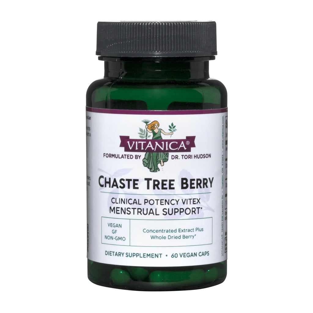 Vitanica Chaste Tree Berry Extract - Vitex for Hormone Balance & Menstrual Support (60 Capsules)
