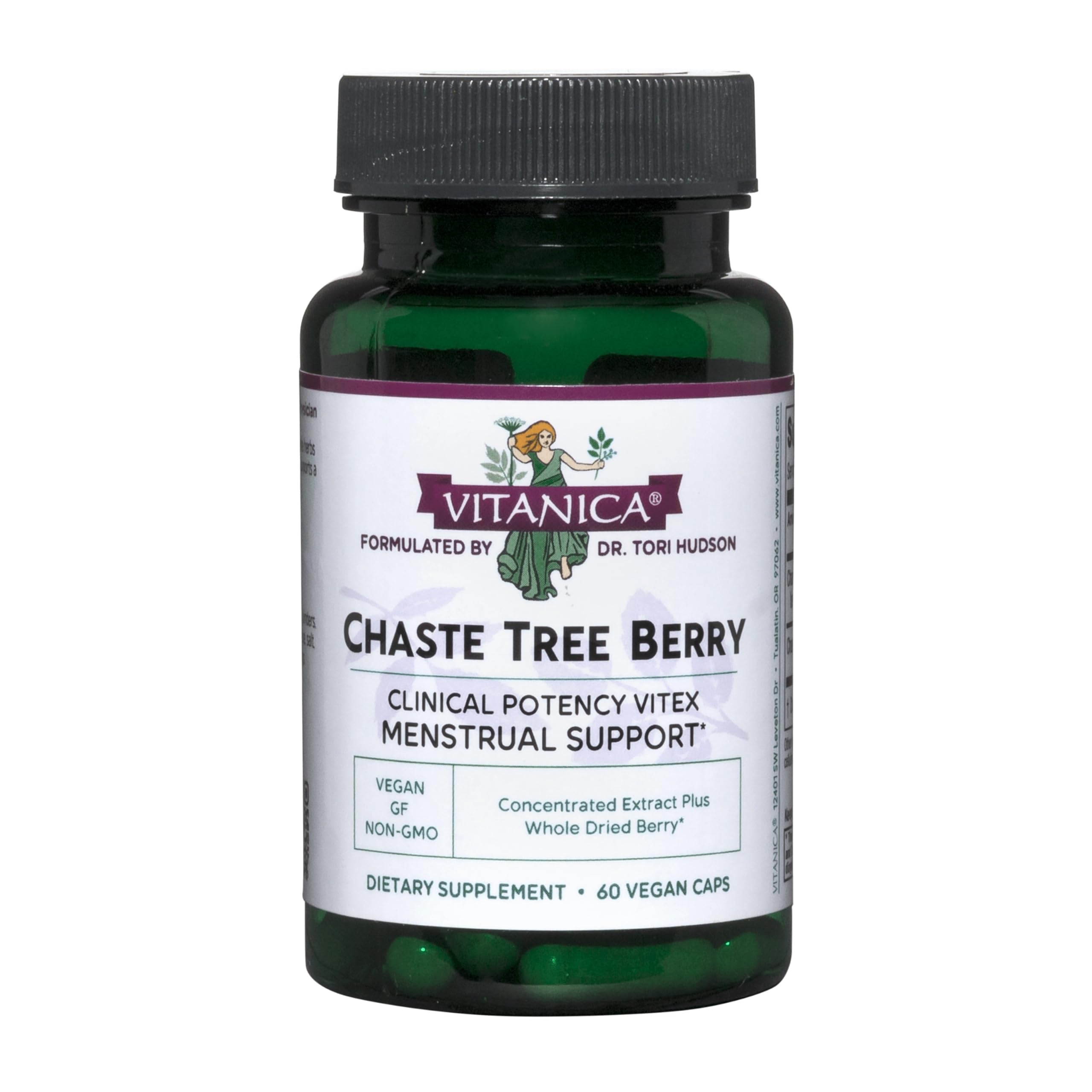 Vitanica Chaste Tree Berry Extract - Vitex for Hormone Balance & Menstrual Support (60 Capsules)