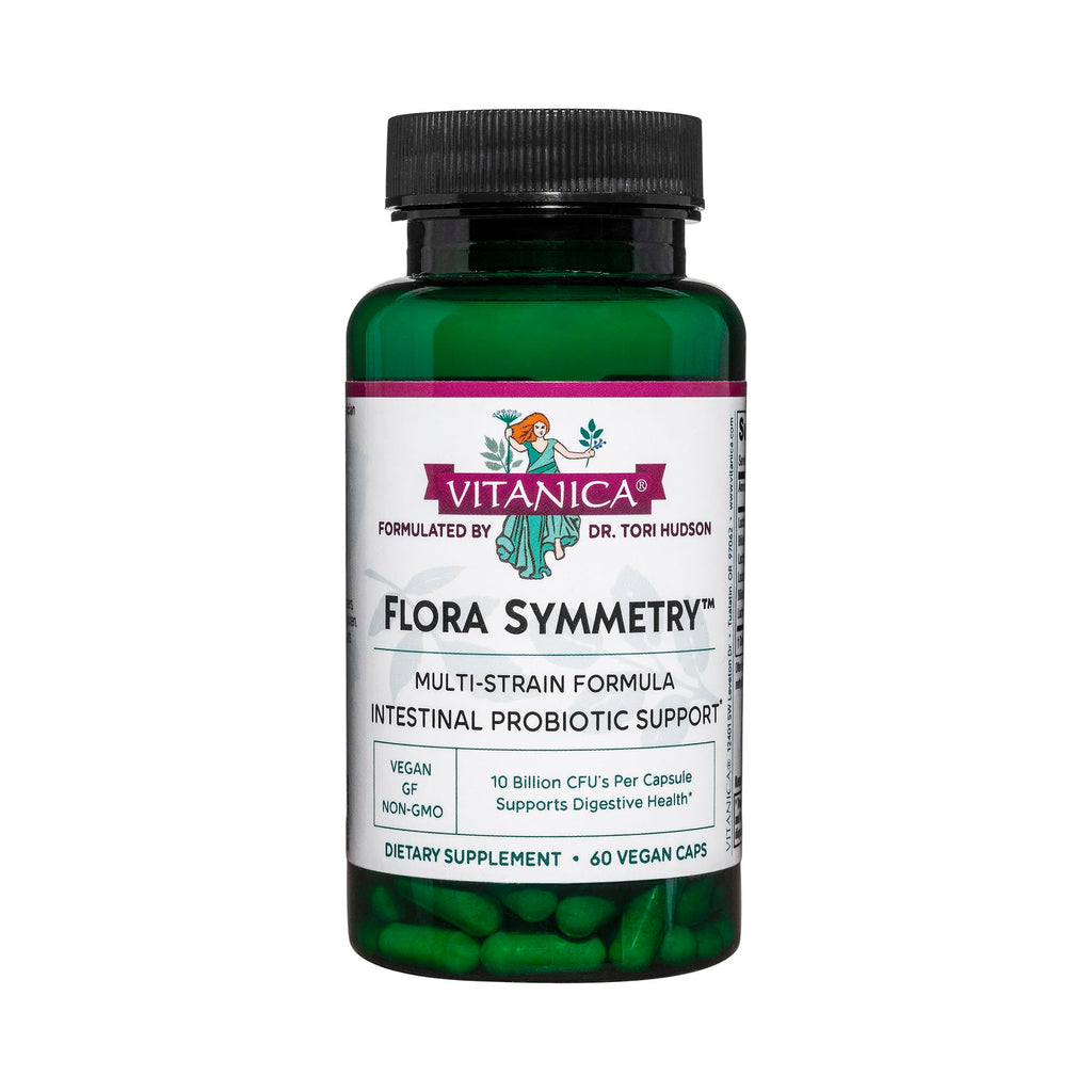 Vitanica Flora Symmetry Probiotic | Shelf-Stable, Non-GMO, Vegetarian (60 Count)