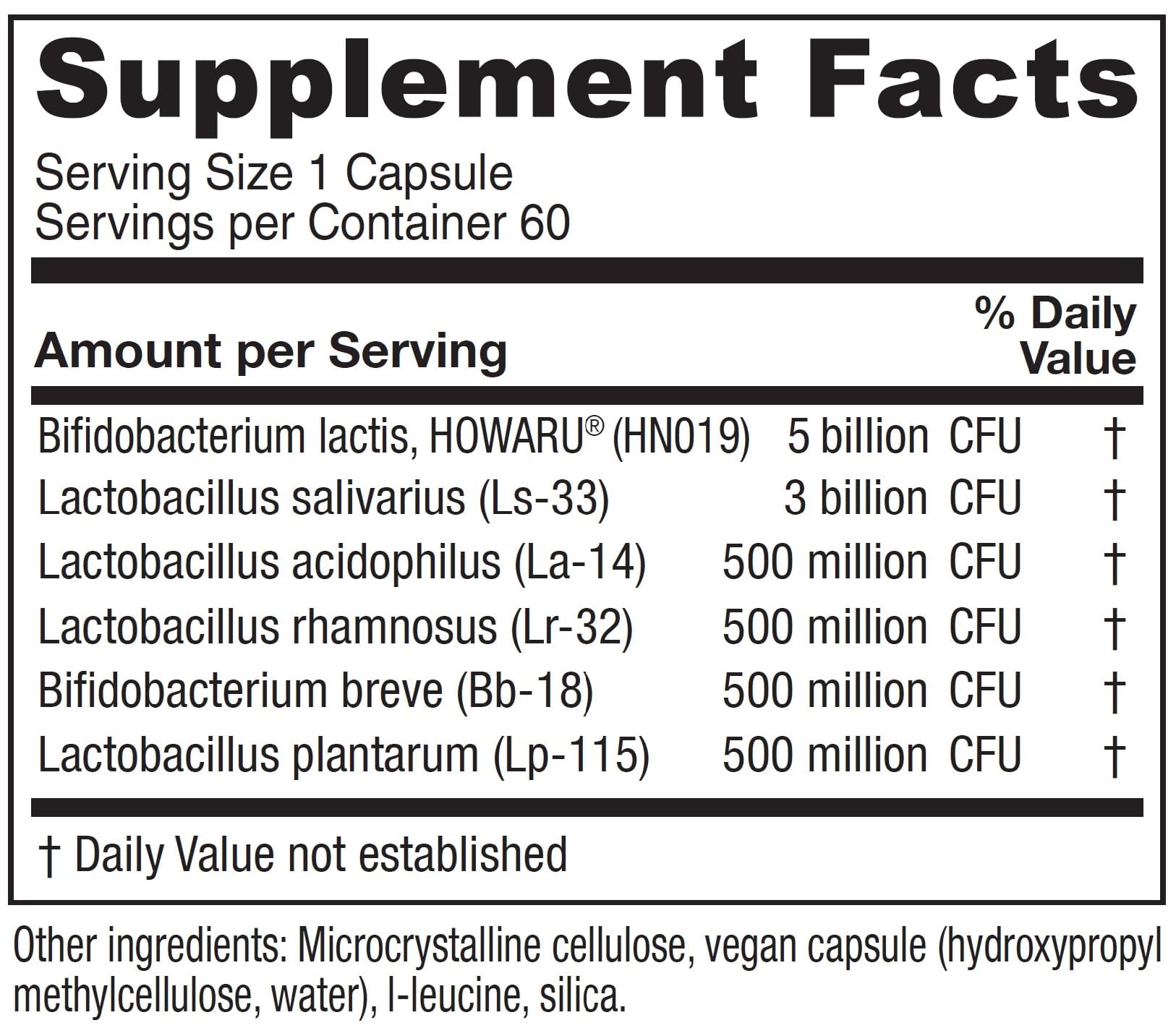 Vitanica Flora Symmetry Probiotic | Shelf-Stable, Non-GMO, Vegetarian (60 Count)