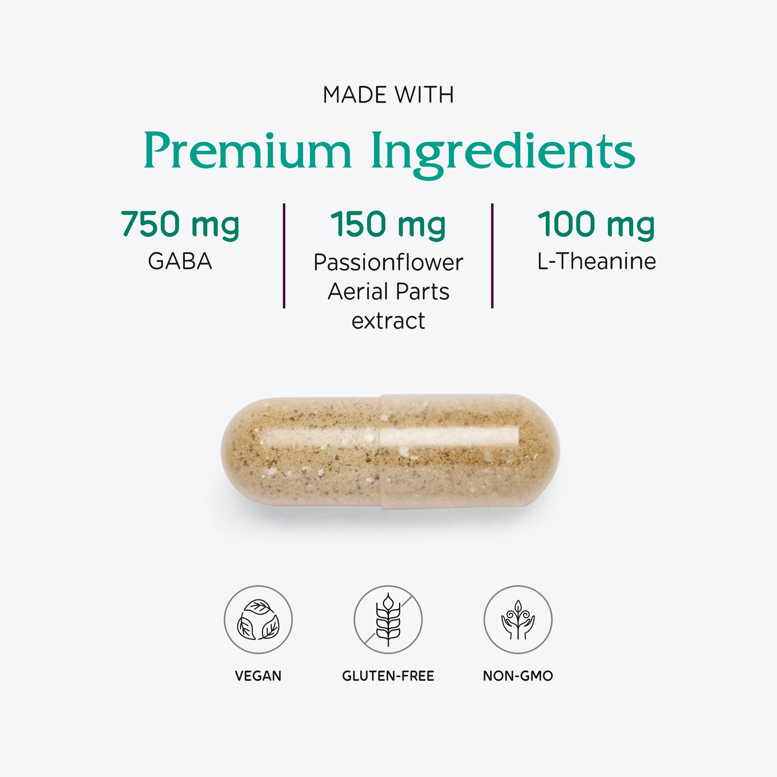 Vitanica GABA Ease – GABA & L-Theanine Calm & Relaxation for Women | 15 Vegan Caps