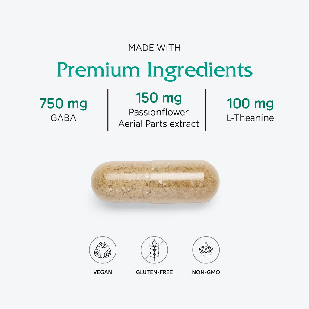Vitanica GABA Ease – Calming Support, Vegan, 60 Capsules