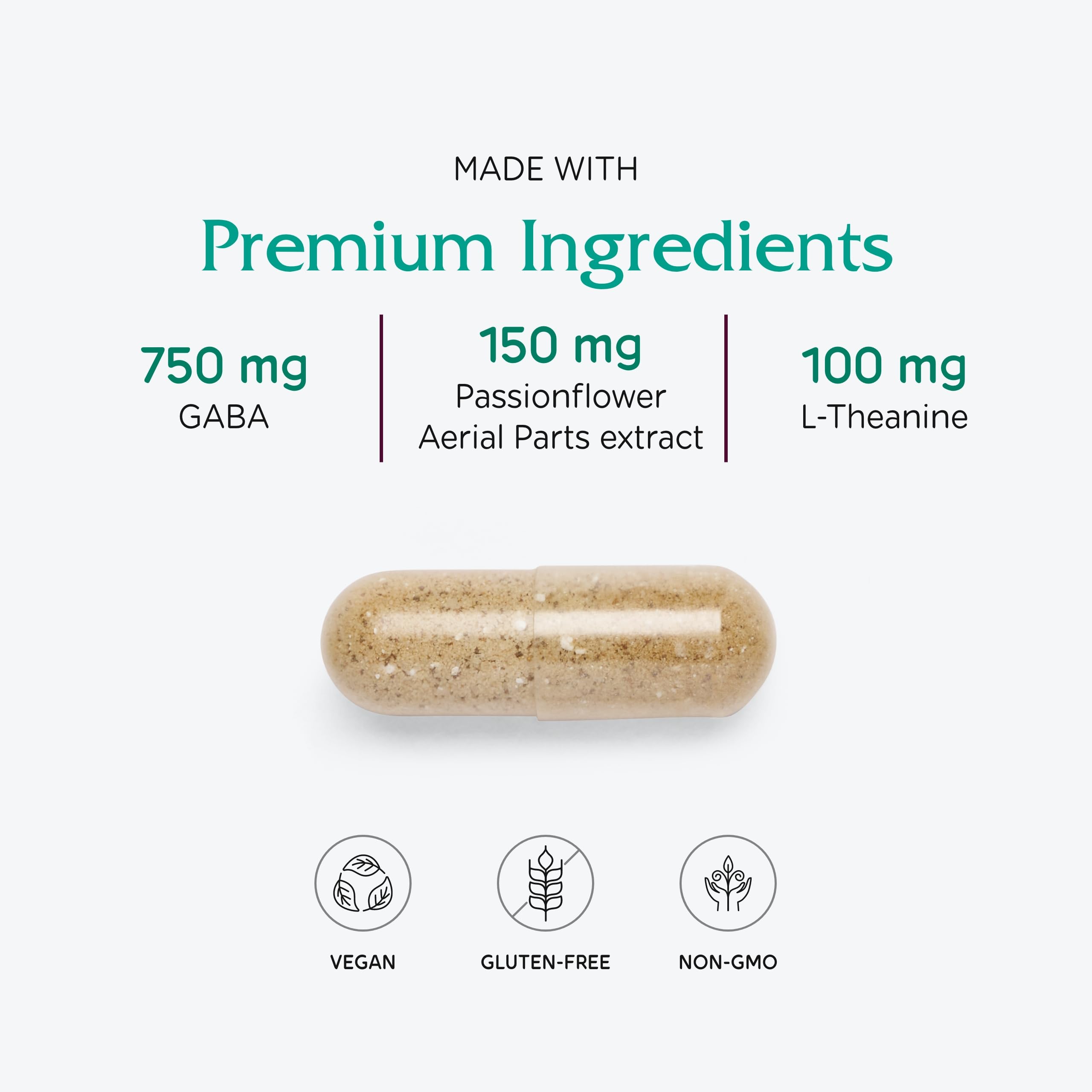 Vitanica GABA Ease – Calming Support, Vegan, 60 Capsules
