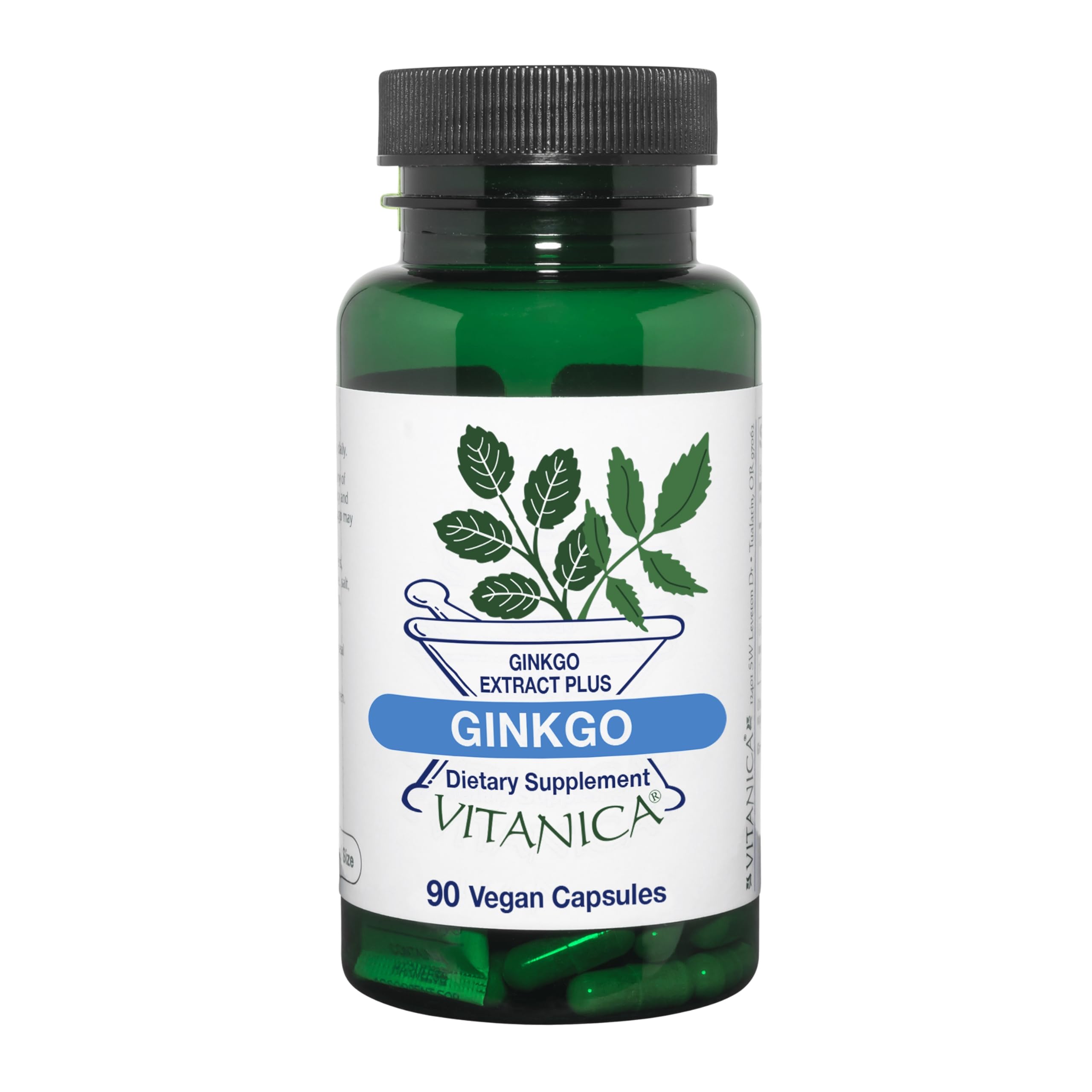 Vitanica Ginkgo Biloba Extract – Supports Circulation & Cognitive Health | 24% Flavone Glycosides, 6% Terpene Lactones | 90 Capsules