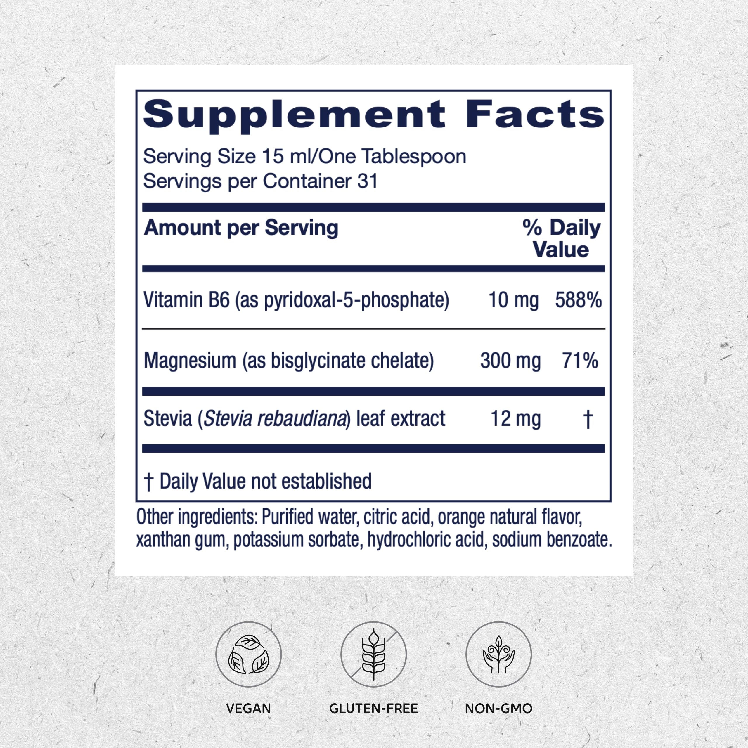 Vitanica Magnesium Tonic - Liquid Magnesium with Vitamin B6 for Brain, Sleep & Heart Health (Orange, 16 Fl Oz)