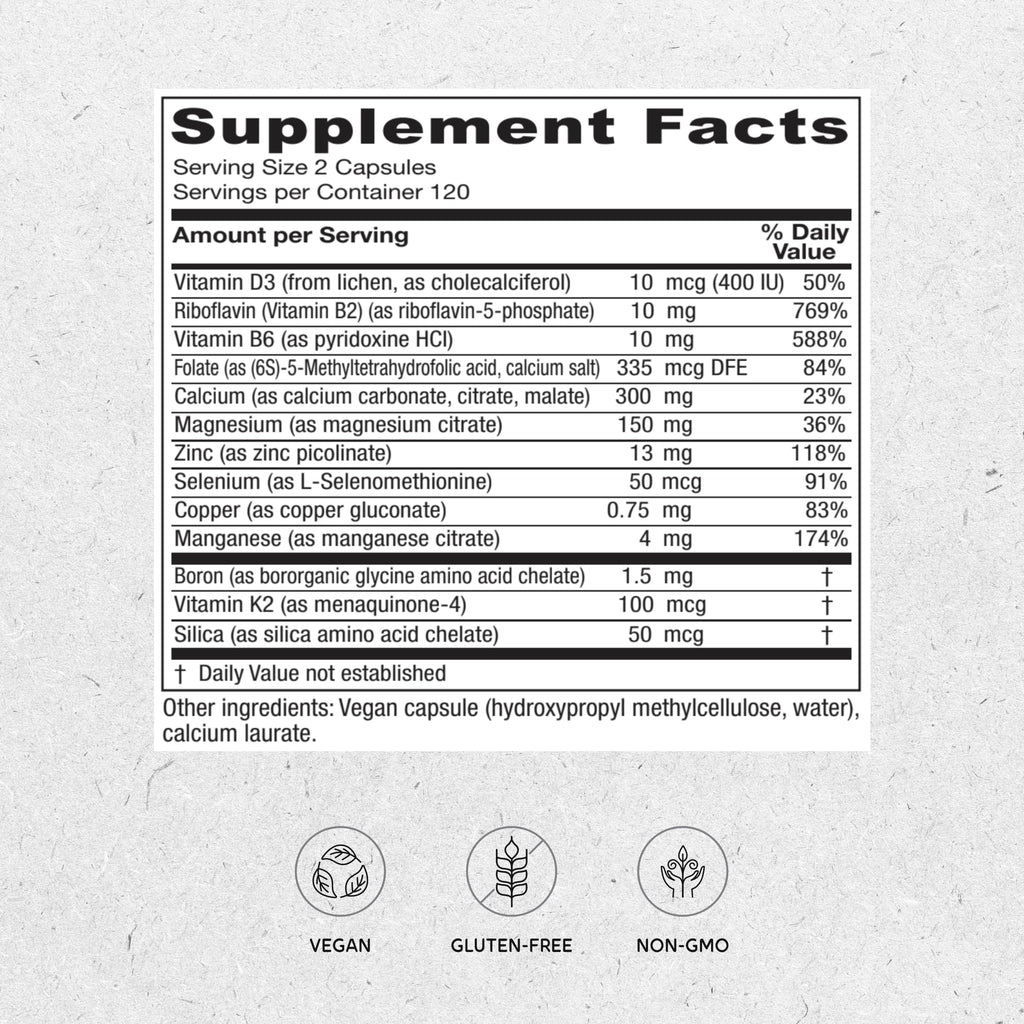 Vitanica OsteoBlend – Bone Support for Vegans | 240 Capsules