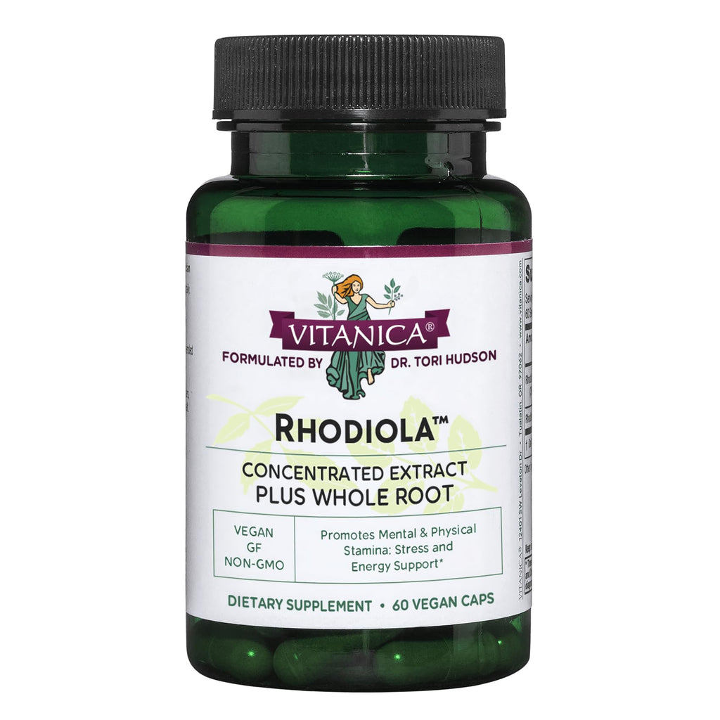 Vitanica Rhodiola Rosea 200mg – 3% Rosavins, 1% Salidroside, 60 Capsules