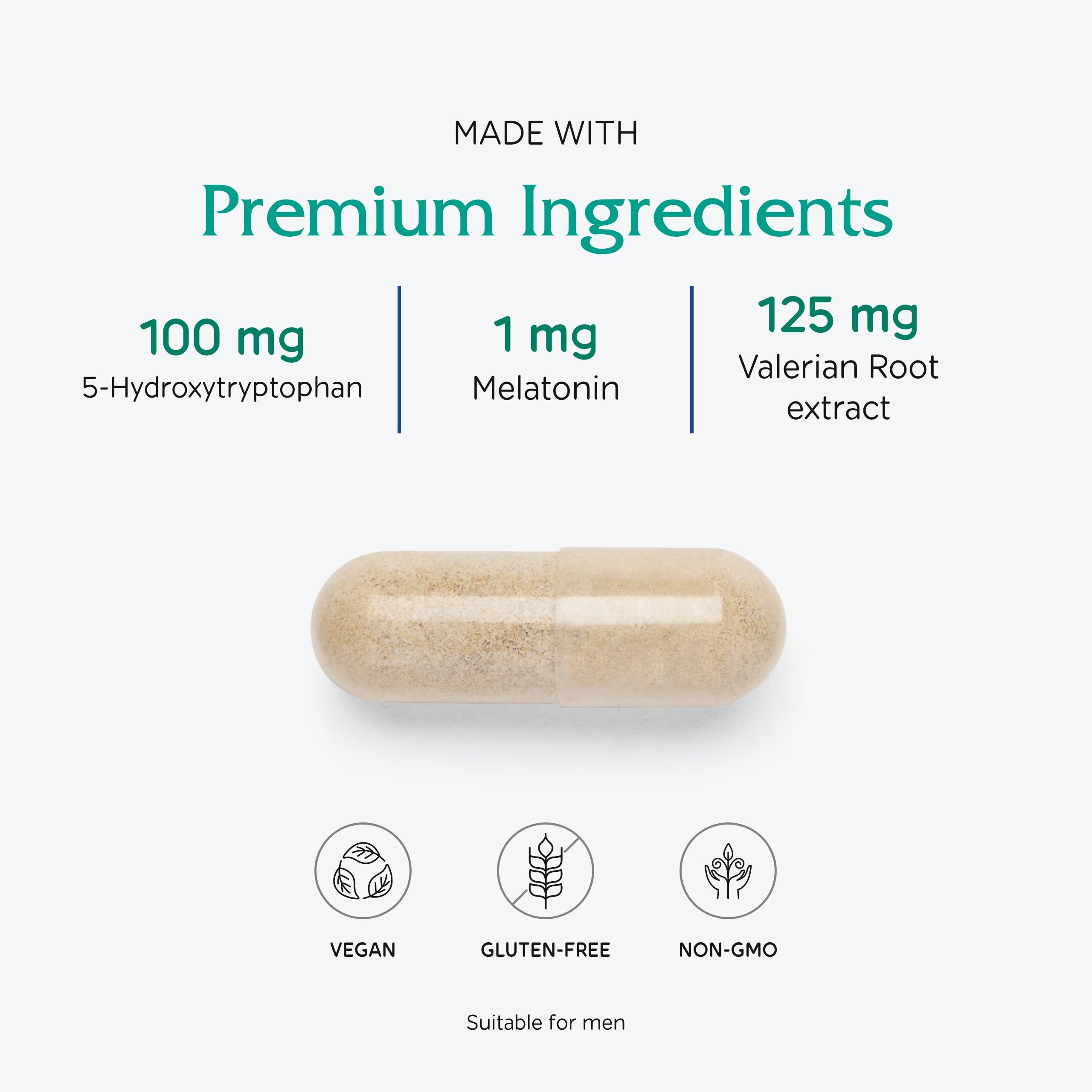 Vitanica Sleepblend – Non Habit Forming Sleep Support, 60 Capsules (Vegan)