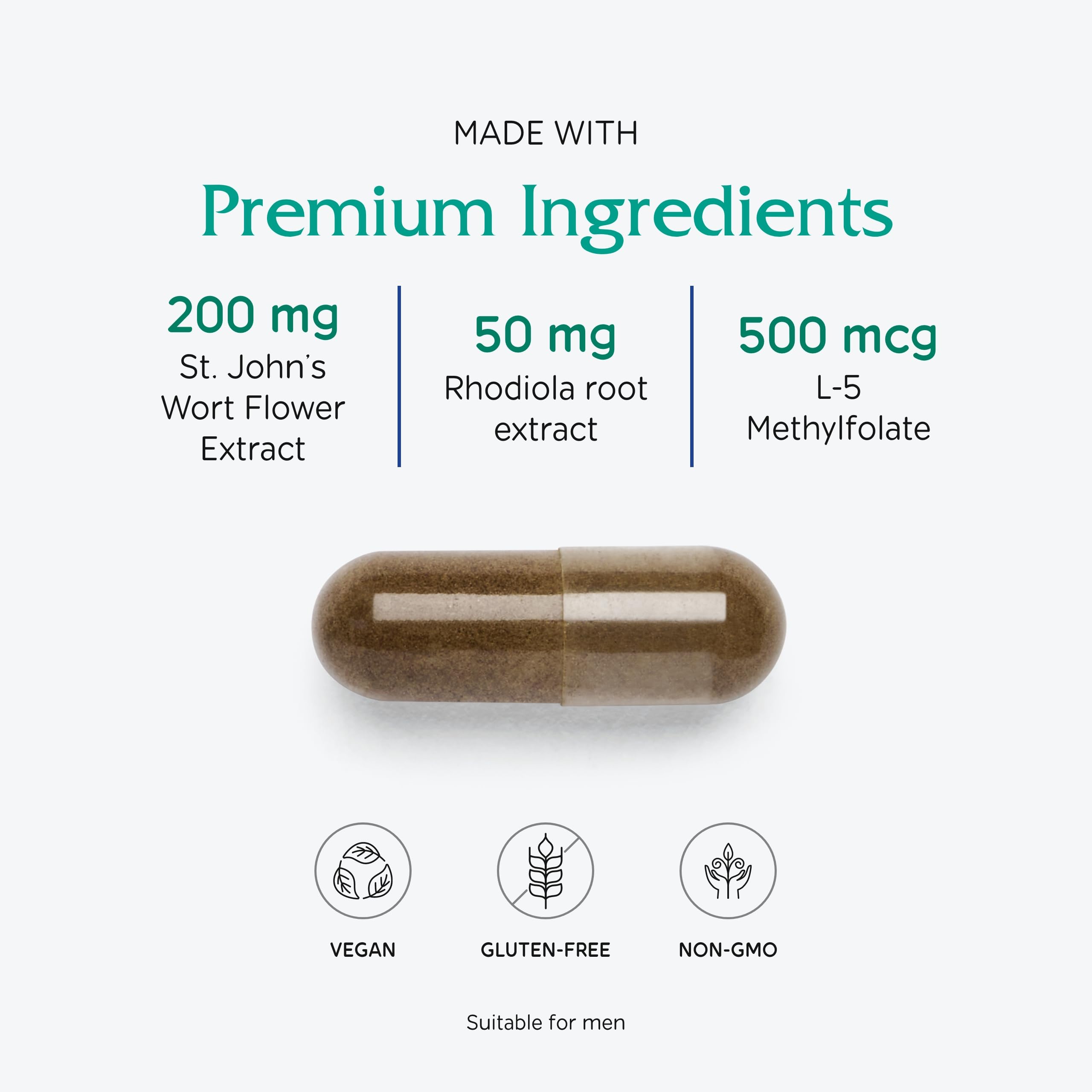 Vitanica Uplift — Mood & Emotional Support, Vegan, 120 Capsules