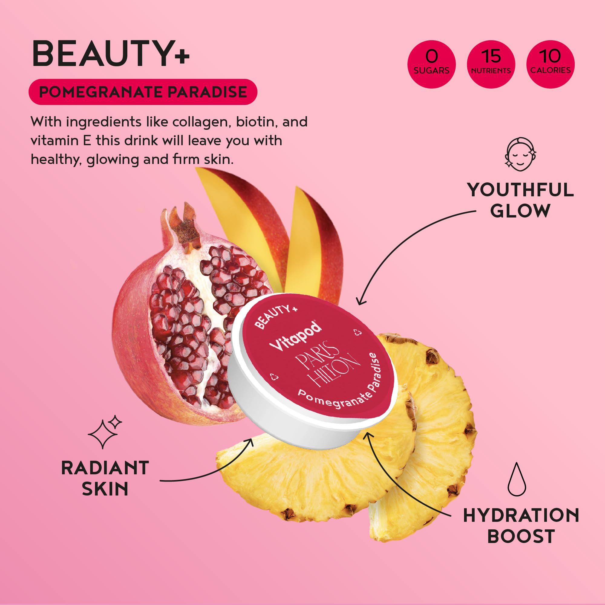 Vitapod Paris Hilton x Beauty+ Pomegranate Paradise – Sugar-Free Beauty Drink Pods (7)